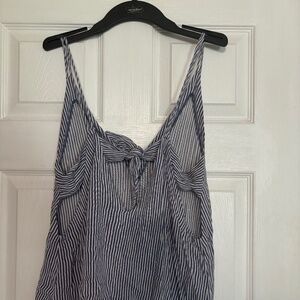 LULU's tie back striped blue/white tank